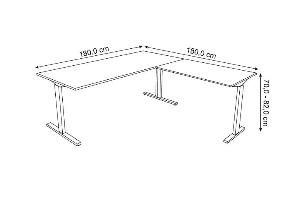 Kerkmann Form 2 Hoekbureau Wit T-Voet 1.800 (B) x 1.800 (D) x 820 (H) mm