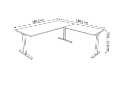 Kerkmann Form 2 Hoekbureau Ahorn T-Voet 1.800 (B) x 1.800 (D) x 820 (H) mm
