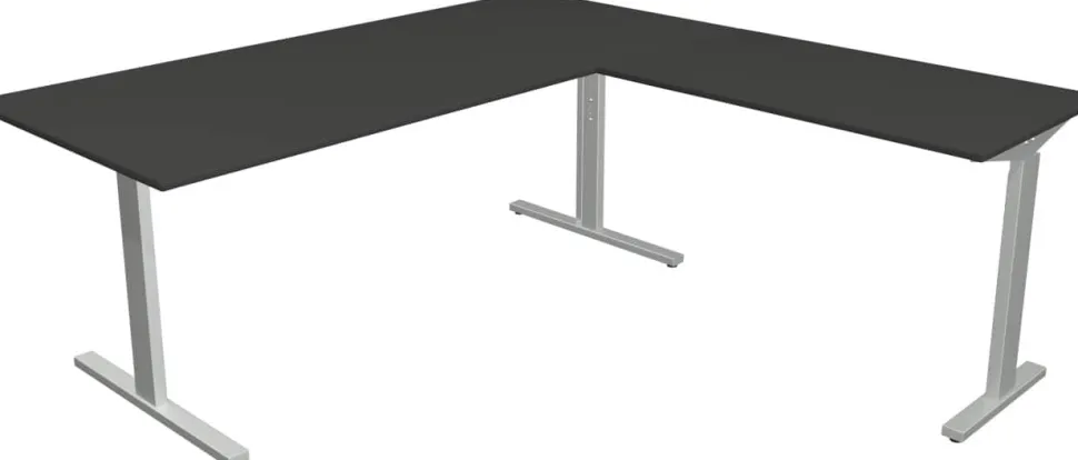 Kerkmann Form 2 Hoekbureau Antraciet T-Voet 1.800 (B) x 1.800 (D) x 820 (H) mm