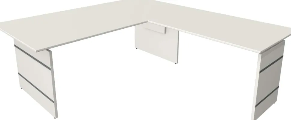 Kerkmann Form 4 Hoekbureau L-vorm Wit Wang 2.000 (B) x 2.200 (D) x 760 (H) mm