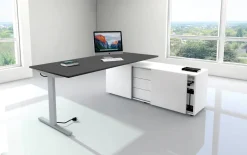Kerkmann Form 2 Hoekbureau L-vorm Antraciet T-Voet 1.600 (B) x 1.800 (D) x 820 (H) mm