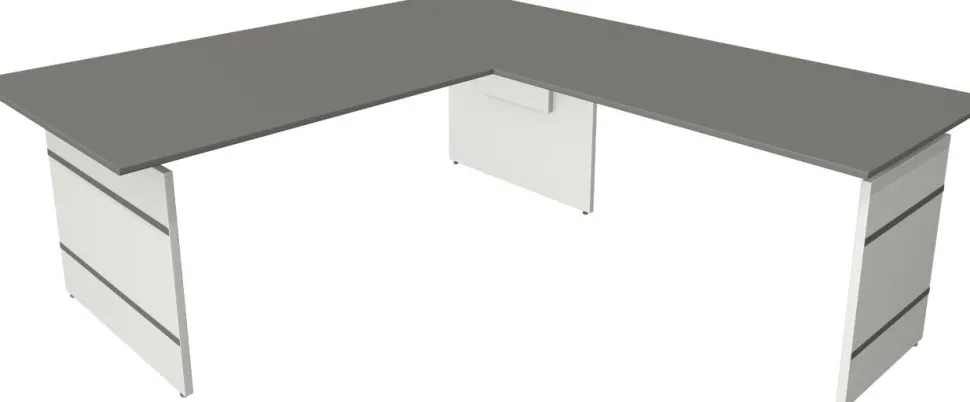 Kerkmann Form 4 Hoekbureau L-vorm Grafiet Wang 2.000 (B) x 2.200 (D) x 760 (H) mm