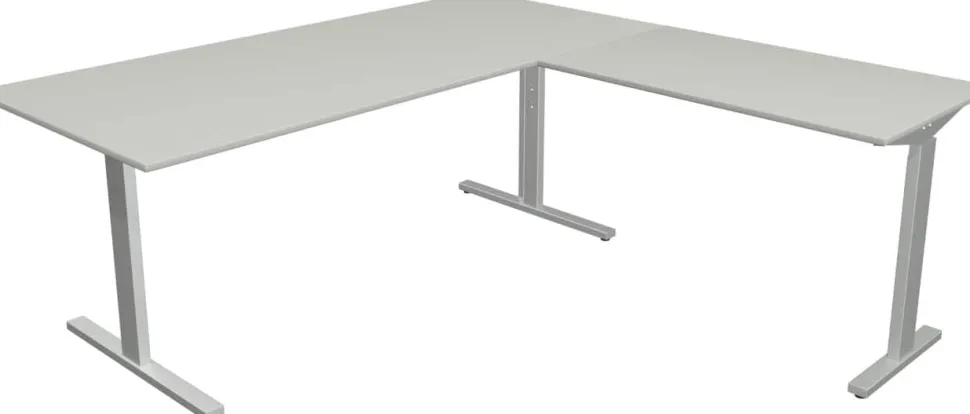 Kerkmann Form 2 Hoekbureau Lichtgrijs T-Voet 1.800 (B) x 1.800 (D) x 820 (H) mm