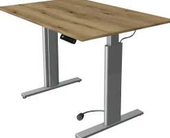Kerkmann Move 3 Tube Zit-sta-bureau Rechthoekig Eiken T-Voet 1.200 (B) x 800 (D) x 1.200 (H) mm