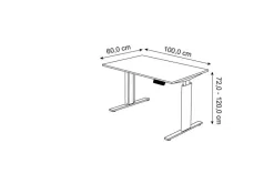 Kerkmann Move 3 Tube Zit-sta-bureau Rechthoekig Antraciet T-Voet 1.000 (B) x 600 (D) x 1.200 (H) mm