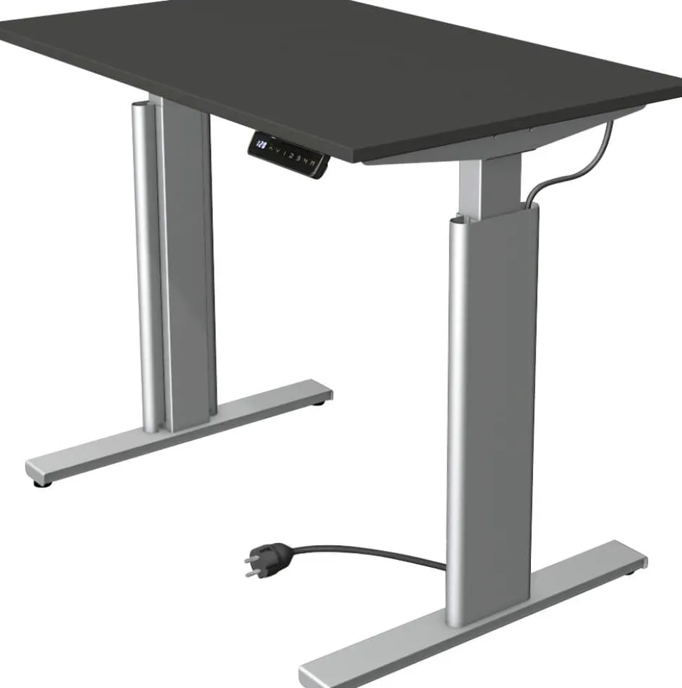 Kerkmann Move 3 Tube Zit-sta-bureau Rechthoekig Antraciet T-Voet 1.000 (B) x 600 (D) x 1.200 (H) mm
