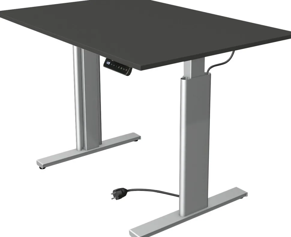 Kerkmann Move 3 Tube Zit-sta-bureau Rechthoekig Antraciet T-Voet 1.200 (B) x 800 (D) x 1.200 (H) mm