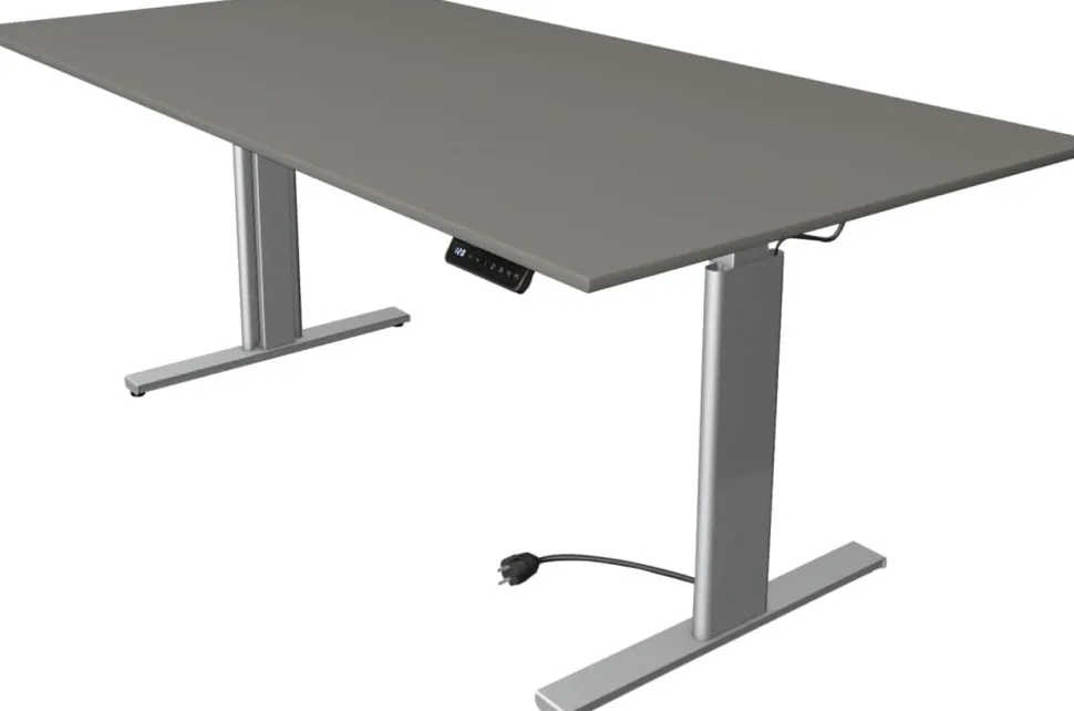 Kerkmann Move 3 Tube Zit-sta-bureau Rechthoekig Grafiet T-Voet 2.000 (B) x 1.000 (D) x 1.200 (H) mm