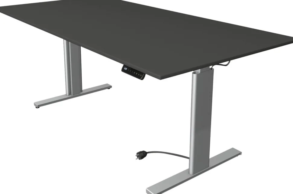 Kerkmann Move 3 Tube Zit-sta-bureau Rechthoekig Antraciet T-Voet 2.000 (B) x 1.000 (D) x 1.200 (H) mm