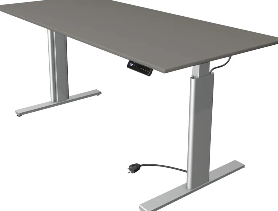 Kerkmann Move 3 Tube Zit-sta-bureau Rechthoekig Grafiet T-Voet 1.800 (B) x 800 (D) x 1.200 (H) mm