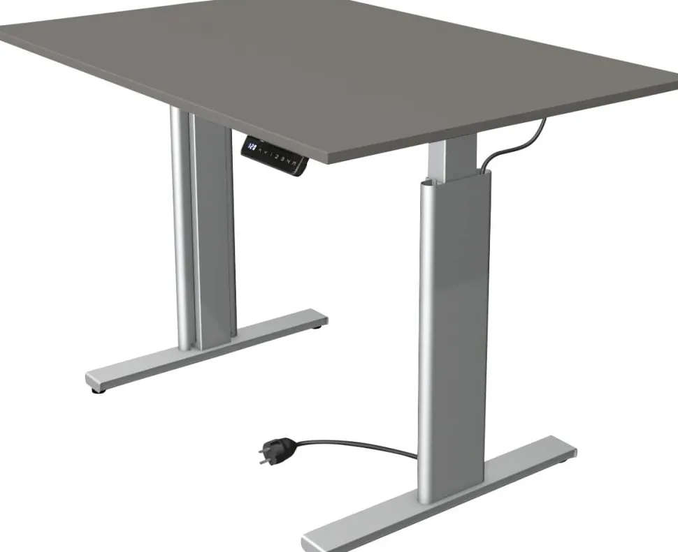 Kerkmann Move 3 Tube Zit-sta-bureau Rechthoekig Grafiet T-Voet 1.200 (B) x 800 (D) x 1.200 (H) mm