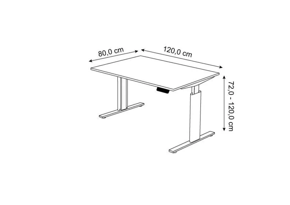 Kerkmann Move 3 Tube Zit-sta-bureau Rechthoekig Ahorn T-Voet 1.200 (B) x 800 (D) x 1.200 (H) mm