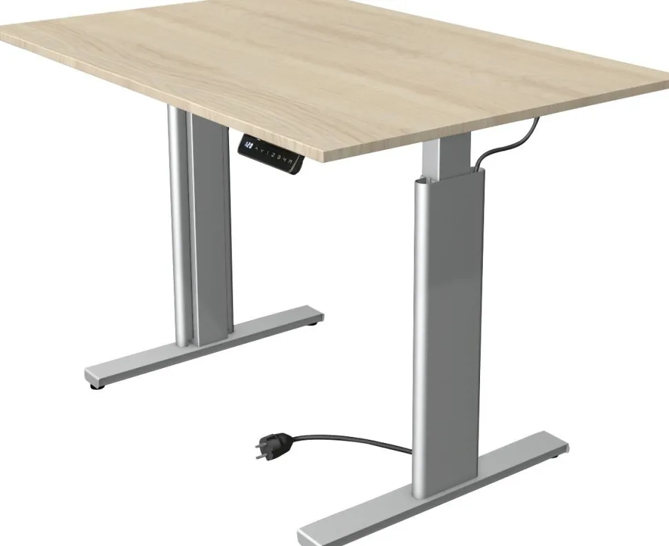 Kerkmann Move 3 Tube Zit-sta-bureau Rechthoekig Ahorn T-Voet 1.200 (B) x 800 (D) x 1.200 (H) mm