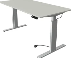 Kerkmann Move 3 Tube Zit-sta-bureau Rechthoekig Lichtgrijs T-Voet 1.600 (B) x 800 (D) x 1.200 (H) mm