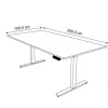 Kerkmann Move 3 Zit-sta-bureau Rechthoekig Esdoorn T-Voet 2,000 (B) x 1.000 (D) x 1.200 (H) mm Hout