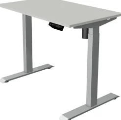 Kerkmann Move 1 Zit-sta-bureau Rechthoekig Lichtgrijs T-Voet 1.000 (B) x 600 (D) x 1.230 (H) mm Melamine, staal