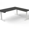 Kerkmann Move 3 Zit-sta-bureau Vrije vorm Antraciet T-Voet 1,800 (B) x 1,800 (D) x 1.200 (H) mm Hout