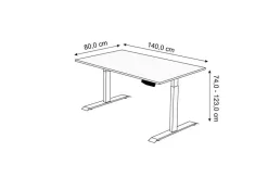 Kerkmann Move 1 Zit-sta-bureau Rechthoekig Eiken T-Voet 1.400 (B) x 800 (D) x 1.230 (H) mm Melamine, staal
