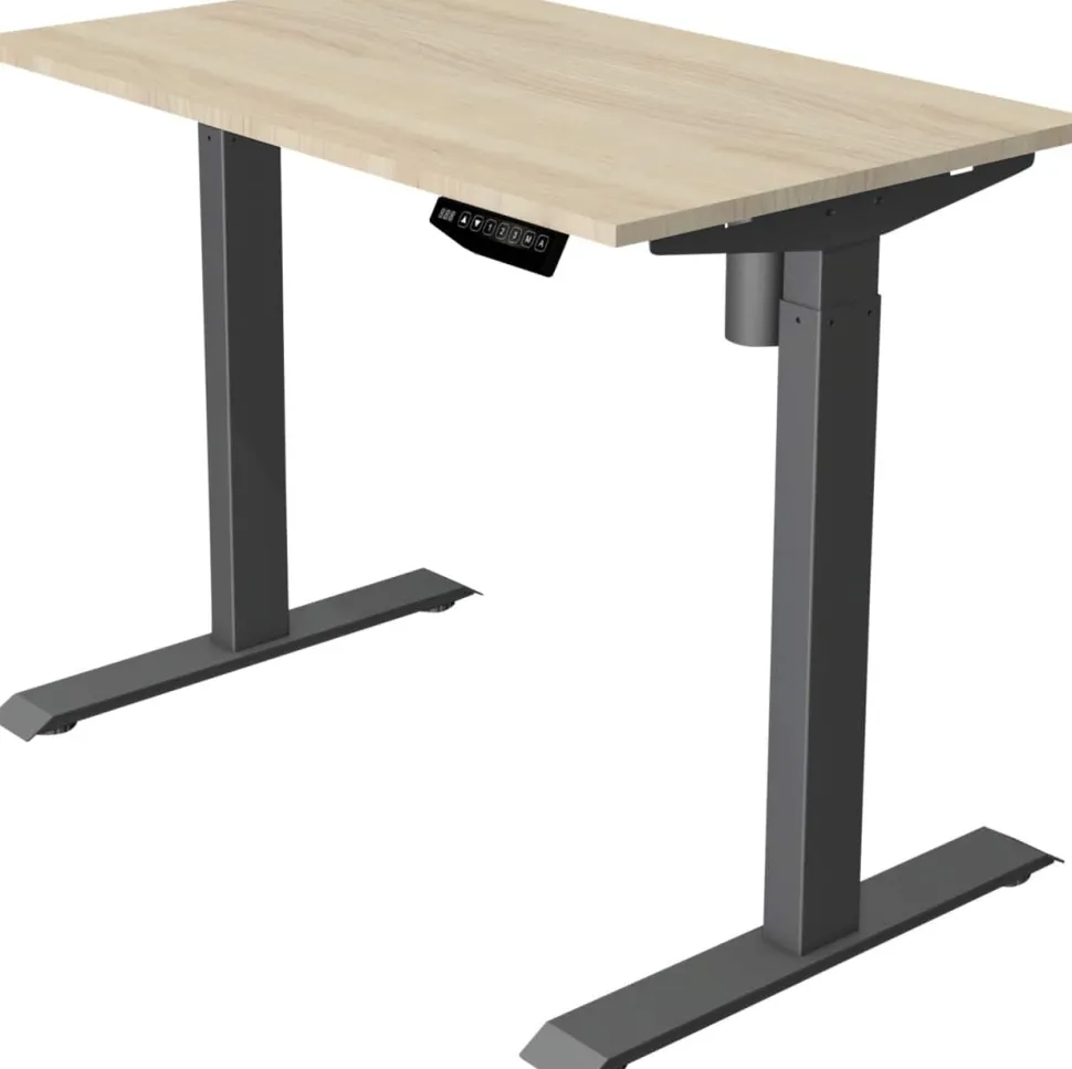 Kerkmann Move 1 Zit-sta-bureau Rechthoekig Ahorn T-Voet 1.000 (B) x 600 (D) x 1.230 (H) mm Melamine, staal