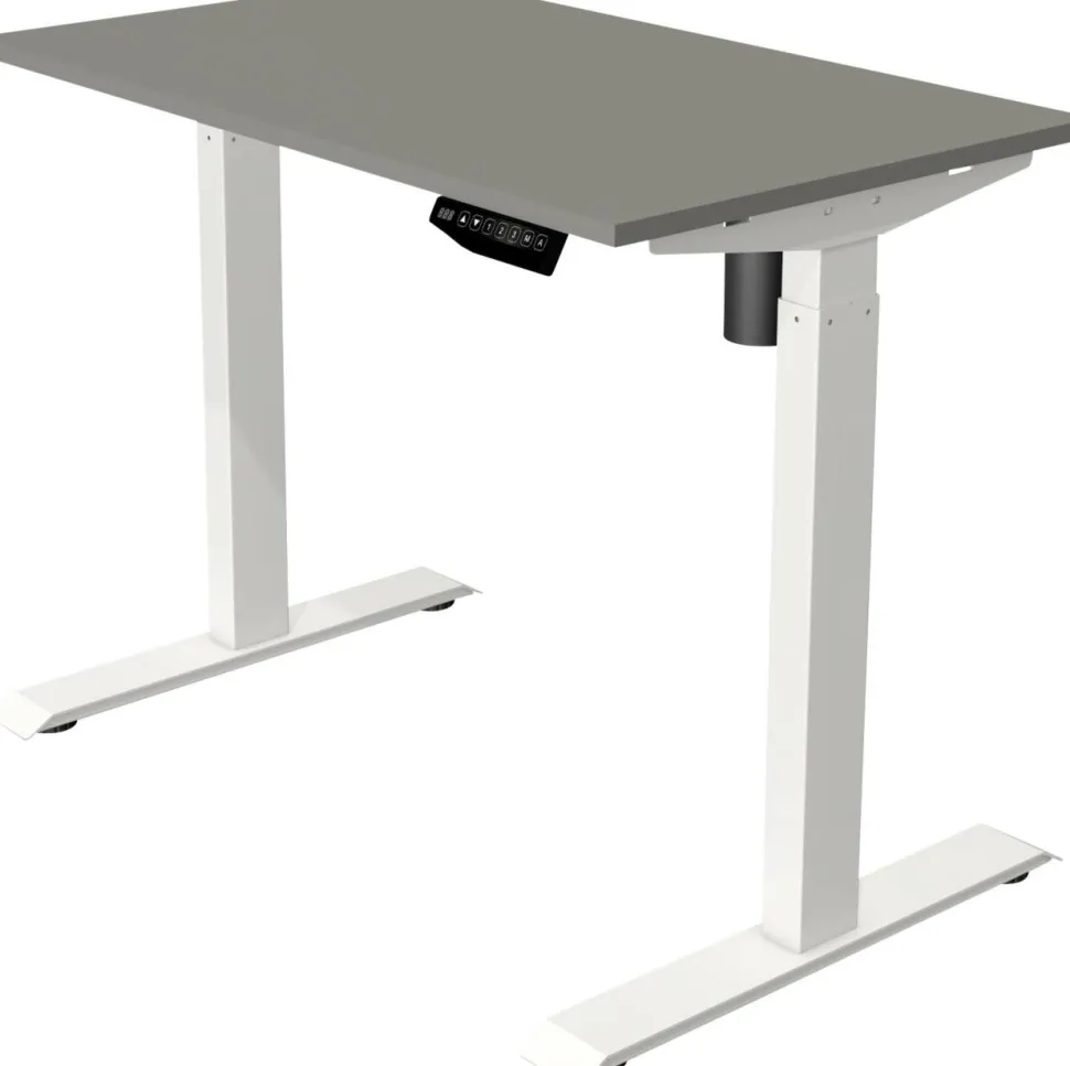 Kerkmann Move 1 Zit-sta-bureau Rechthoekig Grafiet T-Voet 1.000 (B) x 600 (D) x 1.230 (H) mm Melamine, staal