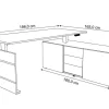 Kerkmann Move 3 Zit-sta-bureau Vrije vorm Esdoorn T-Voet 3 Lades 1,800 (B) x 800 (D) x 1.200 (H) mm Hout