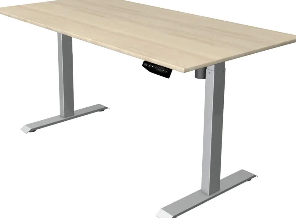 Kerkmann Move 1 Zit-sta-bureau Rechthoekig Ahorn T-Voet 1.600 (B) x 800 (D) x 1.230 (H) mm Melamine, staal