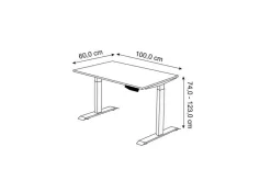 Kerkmann Move 1 Zit-sta-bureau Rechthoekig Wit T-Voet 1.000 (B) x 600 (D) x 1.230 (H) mm Melamine, staal