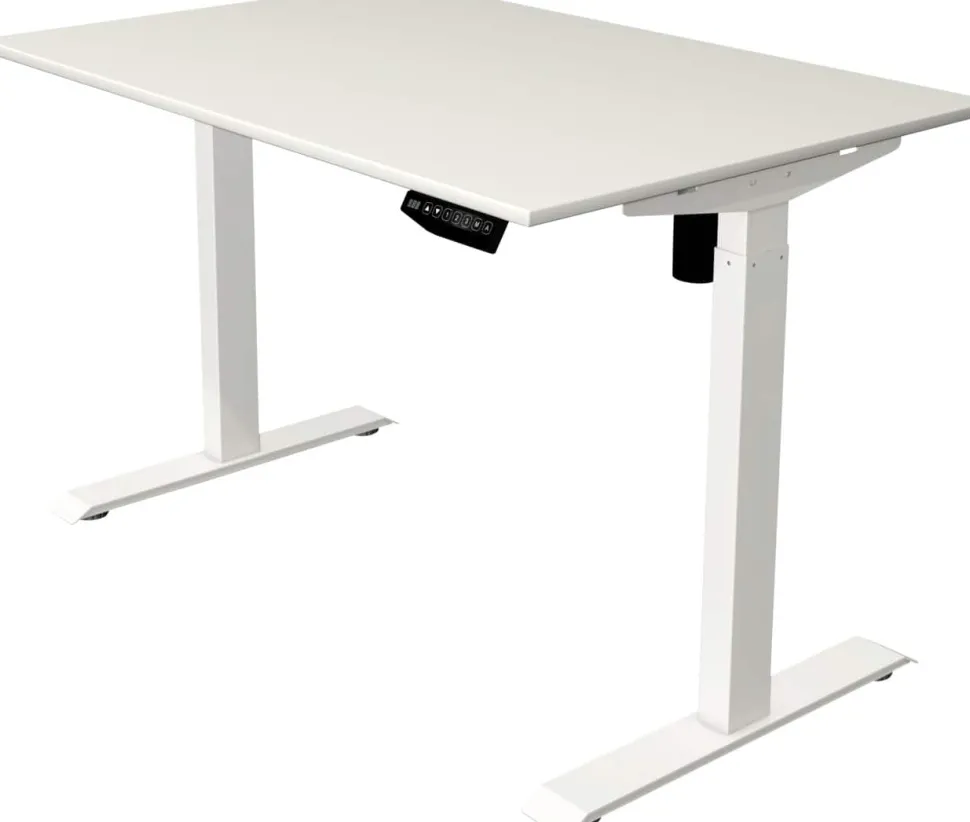 Kerkmann Move 1 Zit-sta-bureau Rechthoekig Wit T-Voet 1.200 (B) x 800 (D) x 1.230 (H) mm Melamine, staal