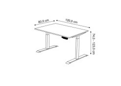 Kerkmann Move 1 Zit-sta-bureau Rechthoekig Wit T-Voet 1.200 (B) x 800 (D) x 1.230 (H) mm Melamine, staal