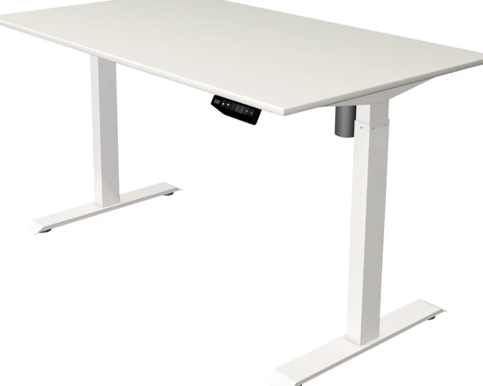 Kerkmann Move 1 Zit-sta-bureau Rechthoekig Wit T-Voet 1.400 (B) x 800 (D) x 1.230 (H) mm Melamine, staal