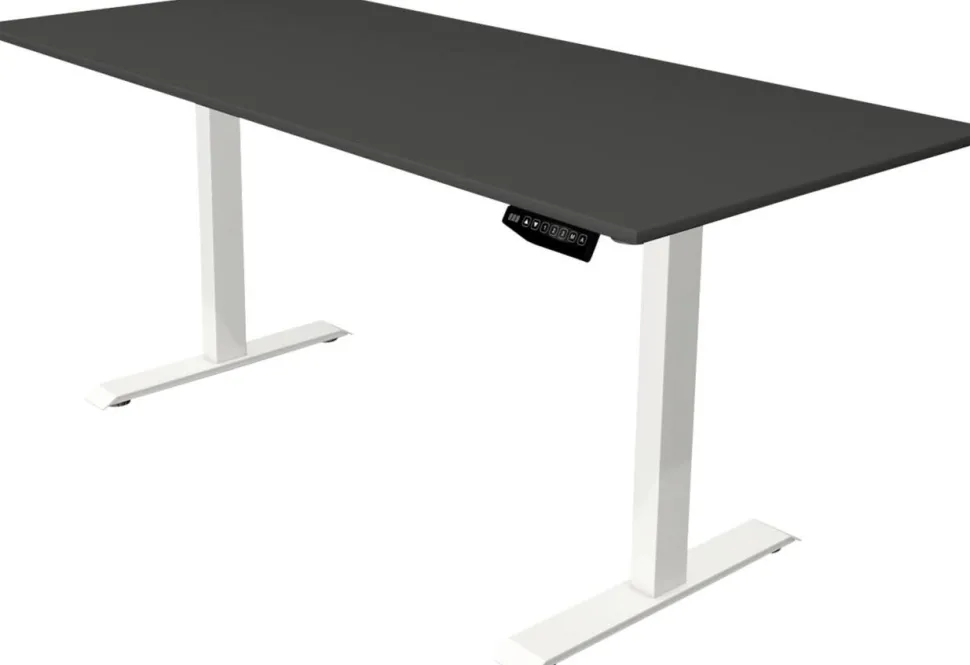 Kerkmann Move 1 Zit-sta-bureau Rechthoekig Antraciet T-Voet 1.800 (B) x 800 (D) x 1.230 (H) mm Melamine, staal