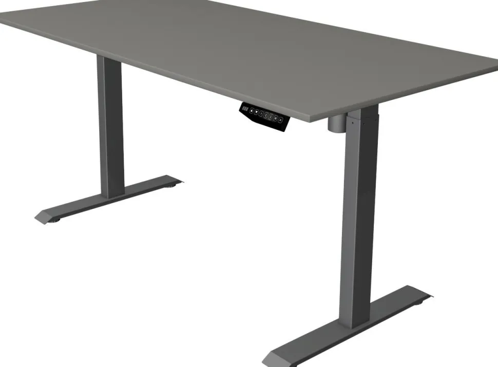 Kerkmann Move 1 Zit-sta-bureau Rechthoekig Grafiet T-Voet 1.400 (B) x 800 (D) x 1.230 (H) mm