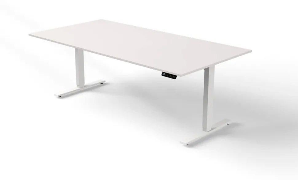 Kerkmann Move 3 Zit-sta-bureau Rechthoekig Wit T-Voet 2,000 (B) x 1.000 (D) x 1.200 (H) mm Hout