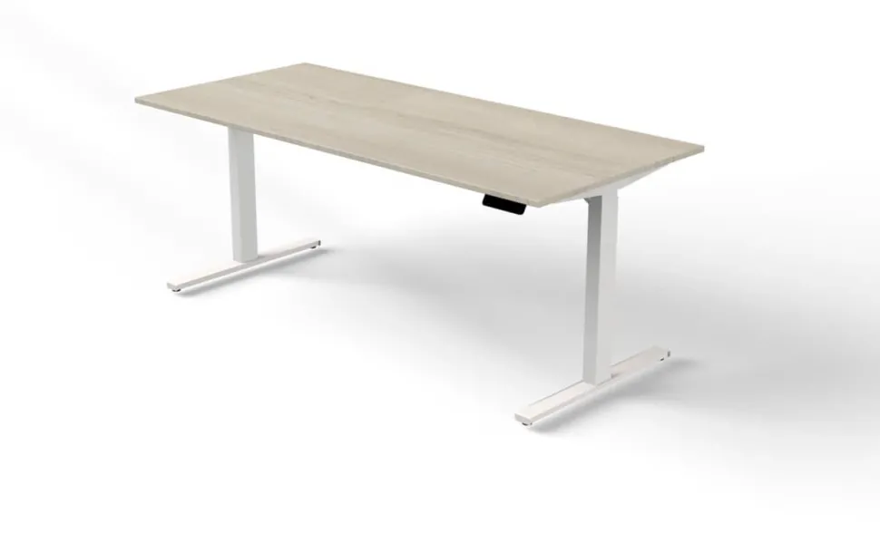 Kerkmann Move 3 Zit-sta-bureau Rechthoekig Esdoorn T-Voet 1,800 (B) x 800 (D) x 1.200 (H) mm Hout