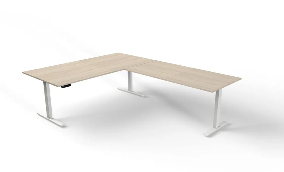 Kerkmann Move 3 Zit-sta-bureau Vrije vorm Esdoorn T-Voet 2,000 (B) x 1,000 (D) x 720 (H) mm Hout