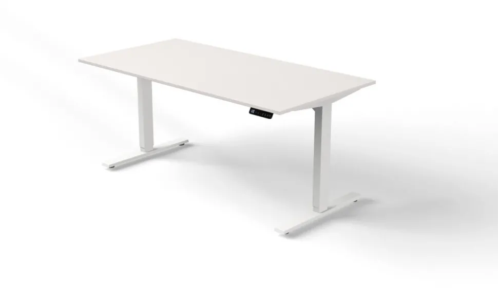 Kerkmann Move 3 Zit-sta-bureau Rechthoekig Wit T-Voet 1,600 (B) x 800 (D) x 1.200 (H) mm Hout