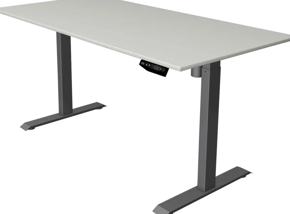 Kerkmann Move 1 Zit-sta-bureau Rechthoekig Lichtgrijs T-Voet 1.400 (B) x 800 (D) x 1.230 (H) mm