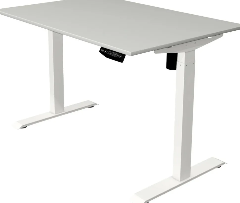 Kerkmann Move 1 Zit-sta-bureau Rechthoekig Lichtgrijs T-Voet 1.200 (B) x 800 (D) x 1.230 (H) mm Melamine, staal
