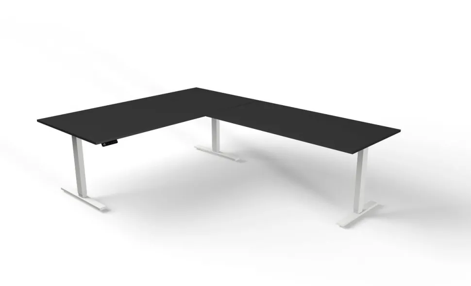 Kerkmann Move 3 Zit-sta-bureau Vrije vorm Antraciet T-Voet 2,000 (B) x 1,000 (D) x 720 (H) mm Hout