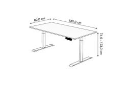 Kerkmann Move 1 Zit-sta-bureau Rechthoekig Ahorn T-Voet 1.800 (B) x 800 (D) x 1.230 (H) mm Melamine, staal