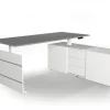 Kerkmann Move 3 Zit-sta-bureau Vrije vorm Grafiet T-Voet 3 Lades 1,800 (B) x 800 (D) x 720 (H) mm Hout