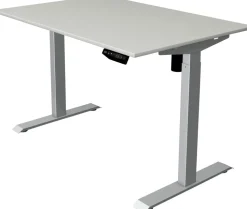 Kerkmann Move 1 Zit-sta-bureau Rechthoekig Lichtgrijs T-Voet 1.200 (B) x 800 (D) x 1.230 (H) mm Melamine, staal