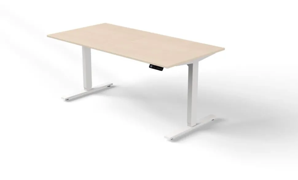 Kerkmann Move 3 Zit-sta-bureau Rechthoekig Esdoorn T-Voet 1,600 (B) x 800 (D) x 1.200 (H) mm Hout