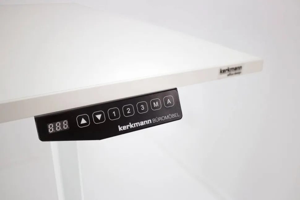 Kerkmann Move 1 Zit-sta-bureau Rechthoekig Lichtgrijs T-Voet 1.800 (B) x 800 (D) x 1.230 (H) mm Melamine, staal
