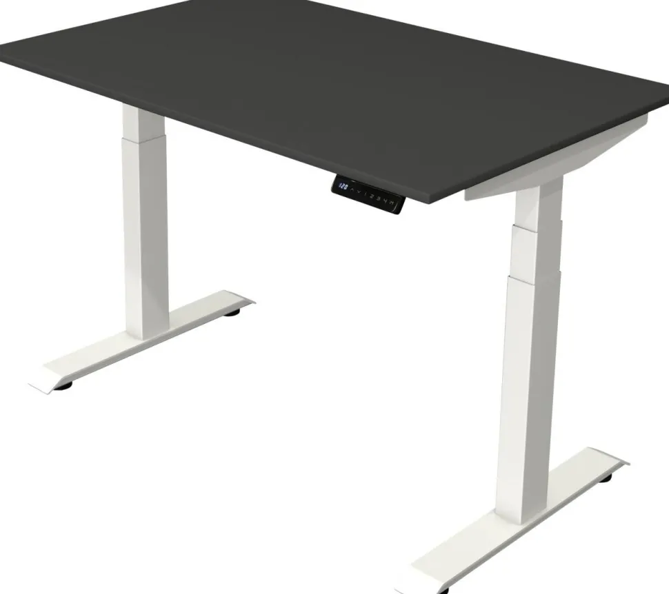 Kerkmann Move4 Elektrisch hoogteverstelbaar Zit-sta-bureau Antraciet T-voet 1200 (B) x 800 (D) x 1290 (H) mm Hout, Metaal