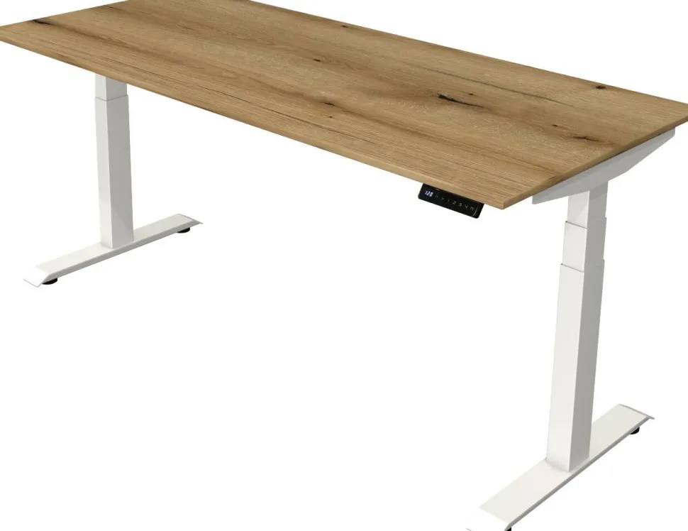 Kerkmann Move4 Elektrisch hoogteverstelbaar Zit-sta-bureau Eiken T-voet 1800 (B) x 800 (D) x 1290 (H) mm Hout, Metaal