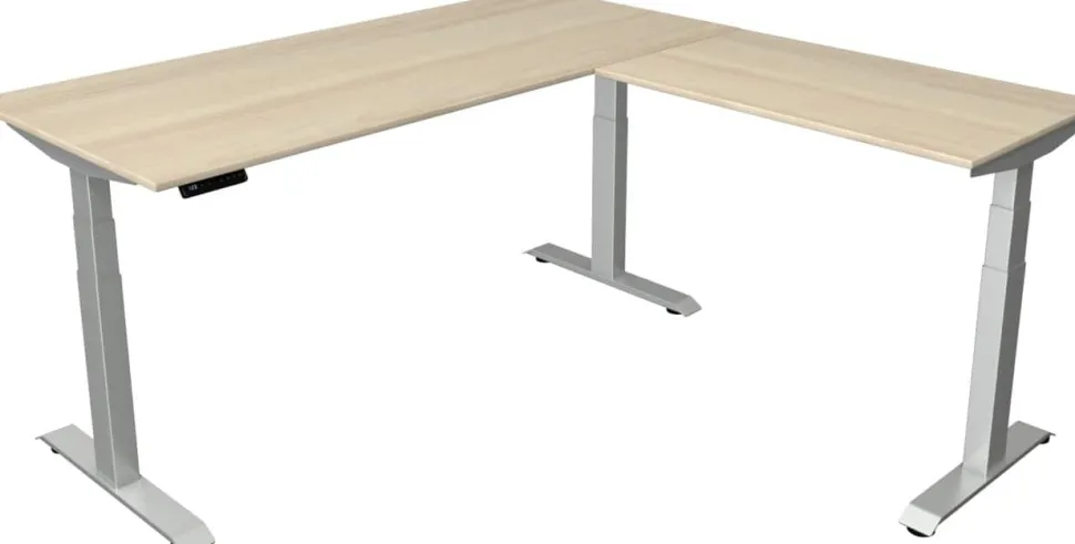 Kerkmann Move4 Elektrisch hoogteverstelbaar Zit-sta-bureau Esdoorn T-voet 1800 (B) x 1.800 (D) x 1290 (H) mm Hout, Metaal