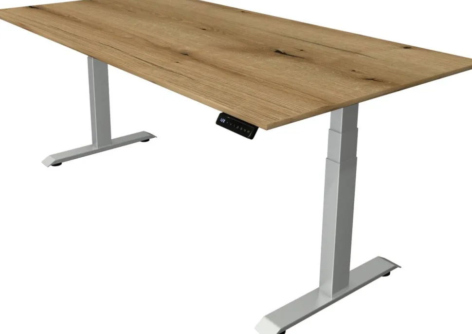 Kerkmann Move4 Elektrisch hoogteverstelbaar Zit-sta-bureau Eiken T-voet 2000 (B) x 1.000 (D) x 1290 (H) mm Hout, Metaal