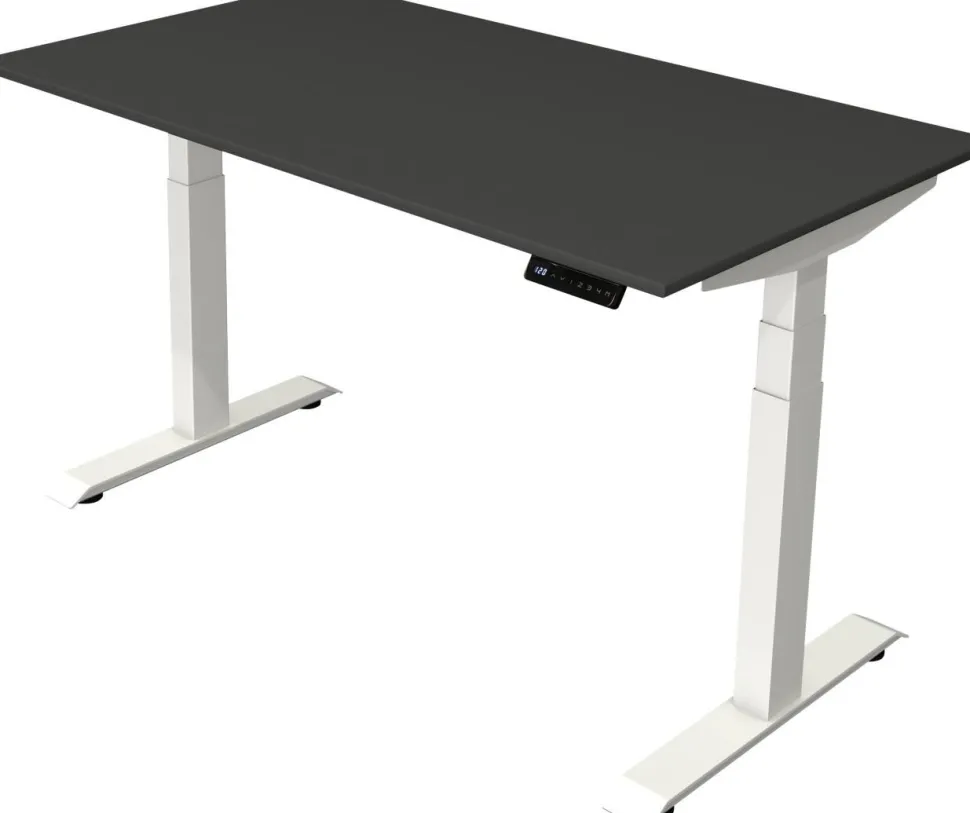 Kerkmann Move4 Elektrisch hoogteverstelbaar Zit-sta-bureau Antraciet T-voet 1400 (B) x 800 (D) x 1290 (H) mm Hout, Metaal