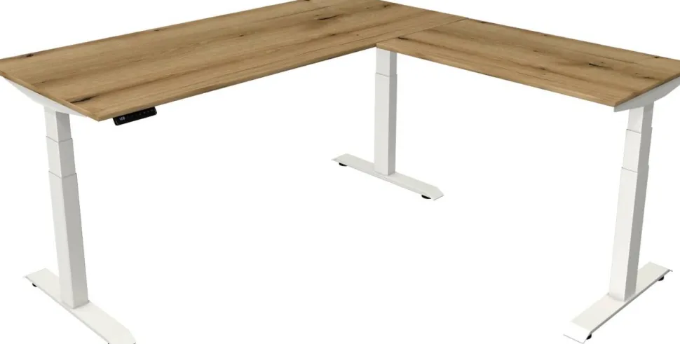 Kerkmann Move4 Elektrisch hoogteverstelbaar Zit-sta-bureau Eiken T-voet 1800 (B) x 1.800 (D) x 1290 (H) mm Hout, Metaal